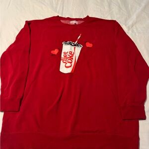 Stoney Clover Lane Red Sweatshirt with Diet Coke Graphic